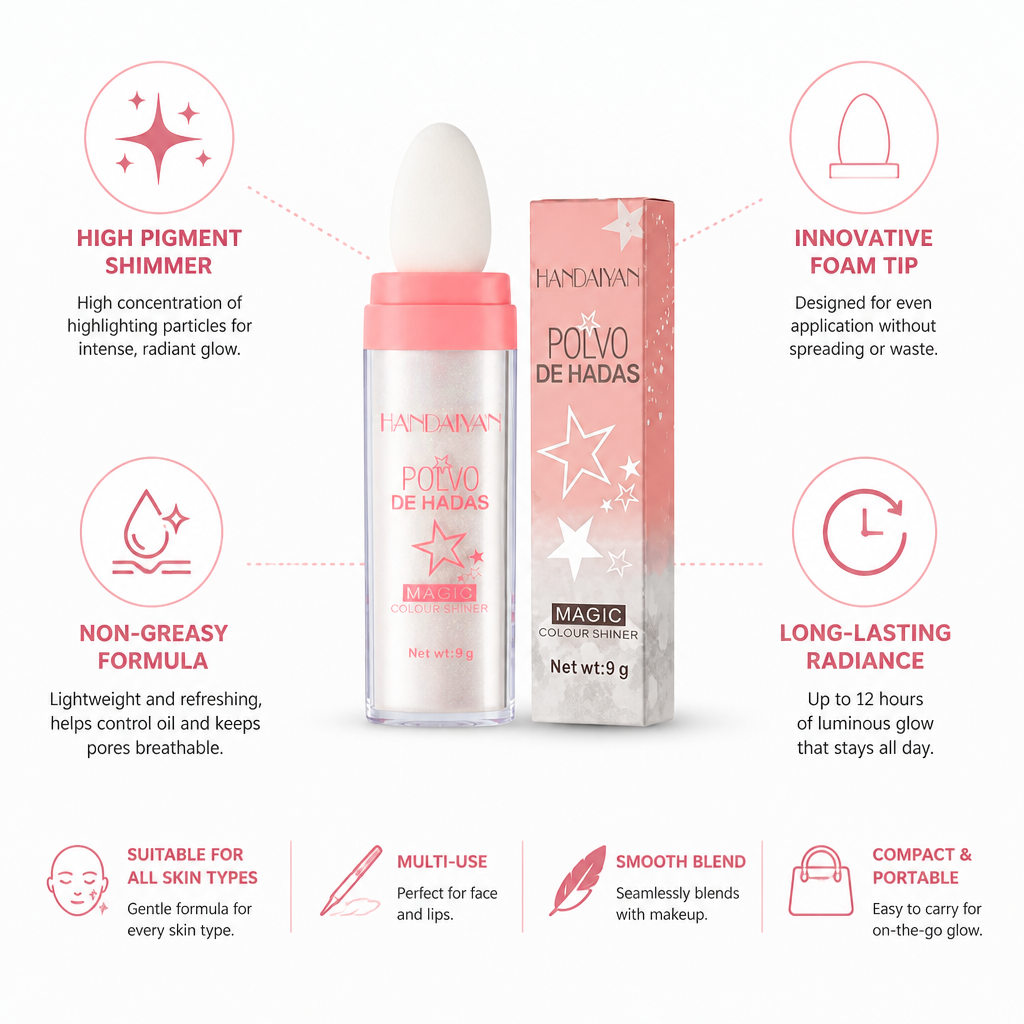 Face Highlighter Stick Foam Tip Creamy Shimmer