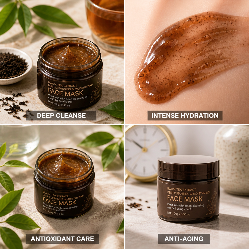 Face Mask Black Tea Extract Deep Cleansing & Moisturizing