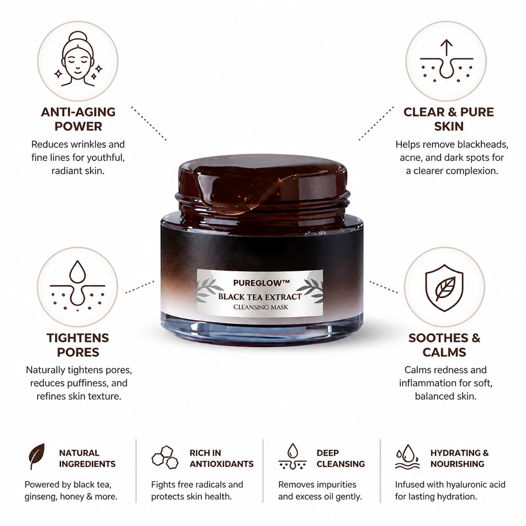 Face Mask Black Tea Peel-Off Anti-Aging & Blackhead Removal