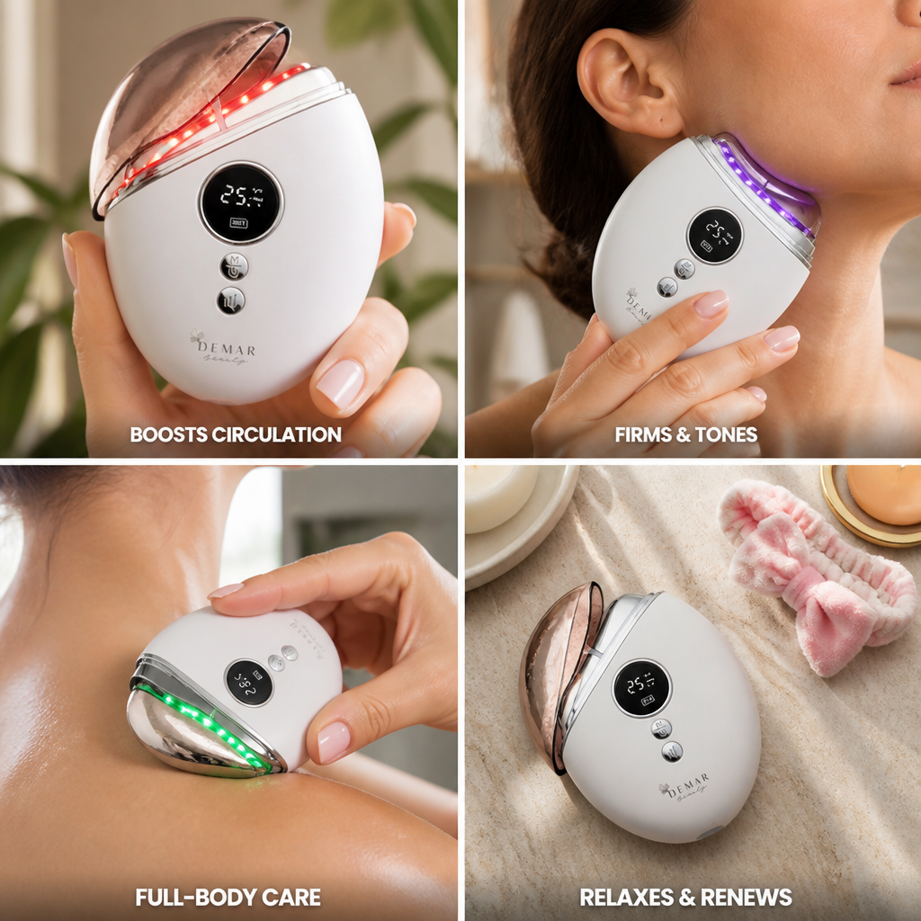 Facial & Body Massager EMS Light Therapy Gua Sha