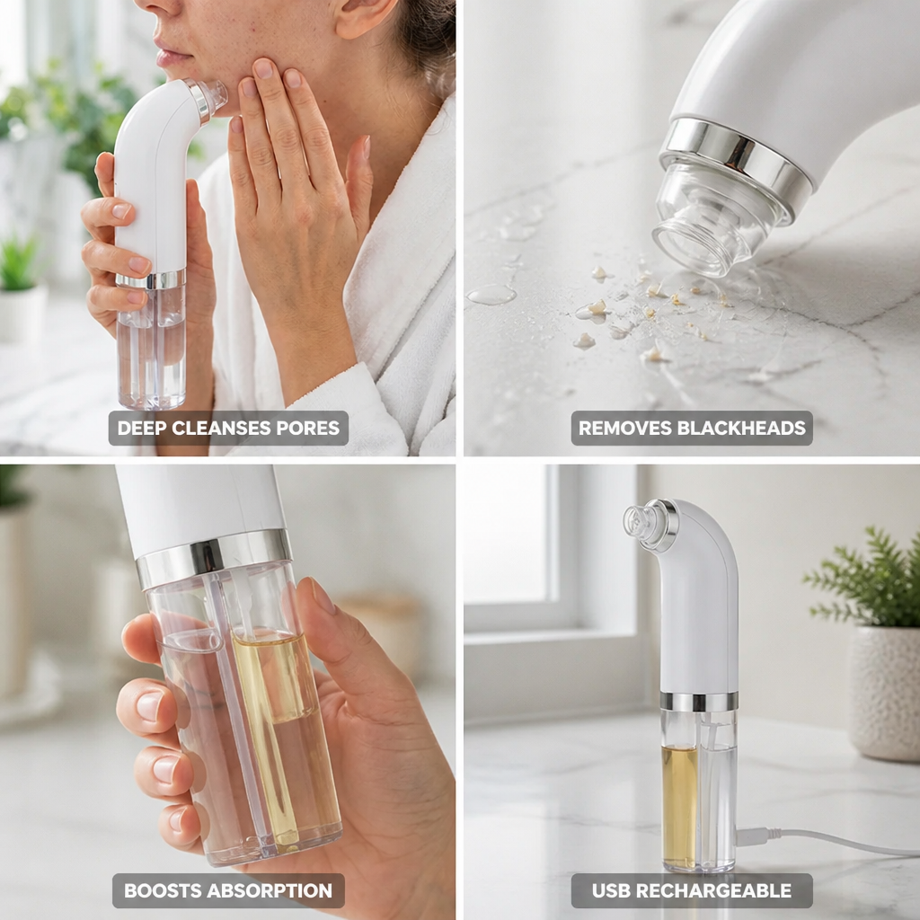 Facial Cleansing Device Deep-Cleansing Vacuum USB Rechargeable