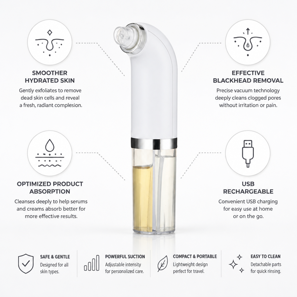 Facial Cleansing Device Deep-Cleansing Vacuum USB Rechargeable