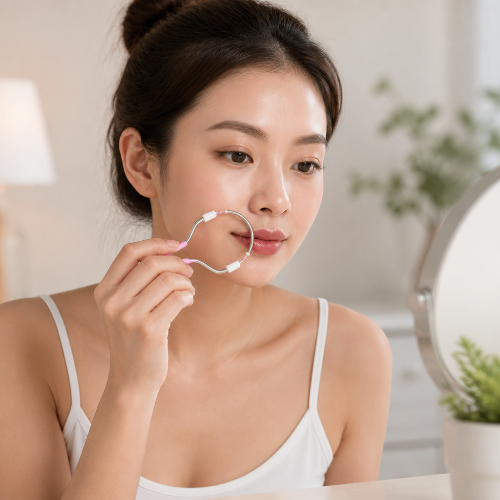 Facial Epilator Dual-Spring Stainless Steel Travel-Friendly