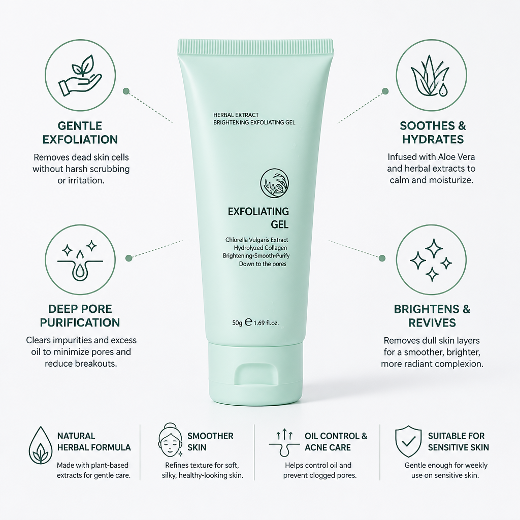 Facial Exfoliating Gel Gentle Aloe Vera Brightening