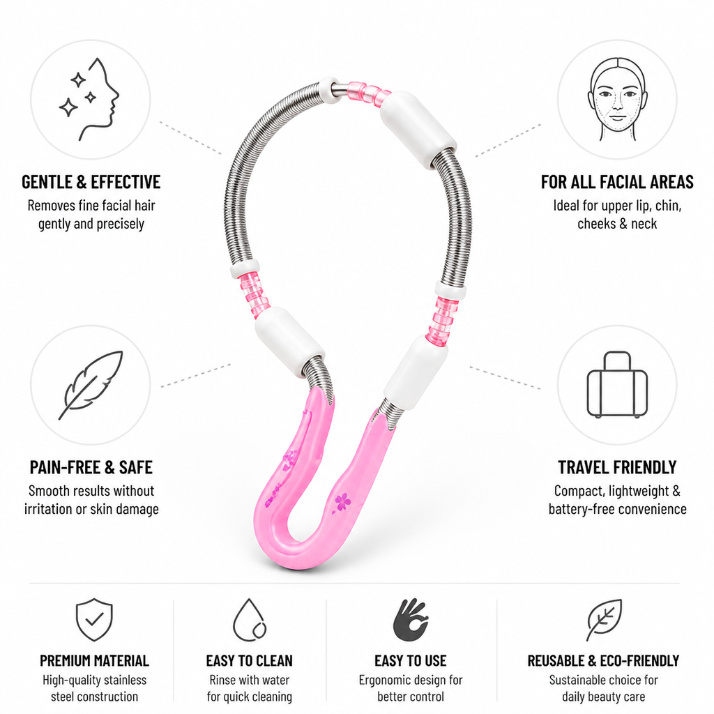 Facial Hair Remover Double-Spring Precision Stainless Steel Battery-Free
