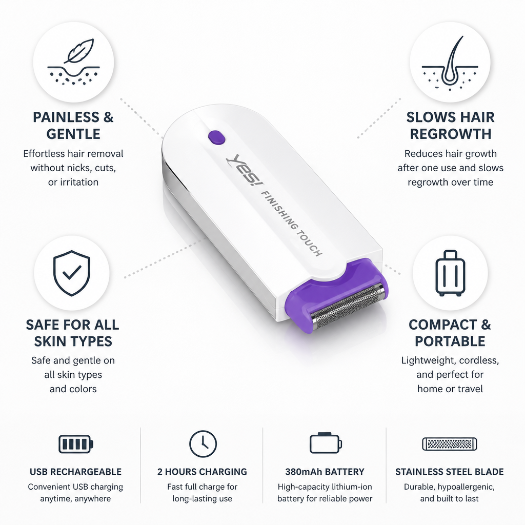 Facial Hair Remover Electric Painless USB Rechargeable