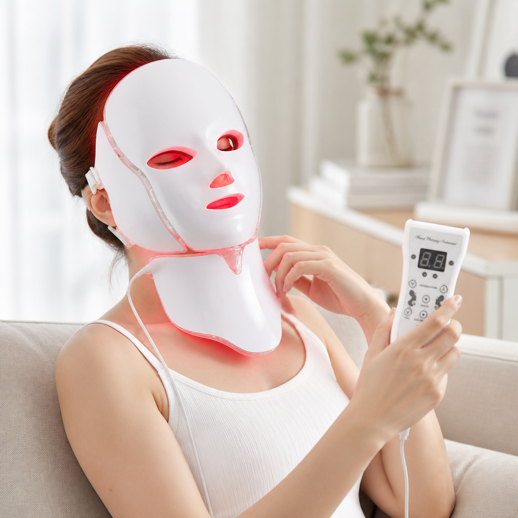 Facial LED Therapy Mask 7-Color Wireless Remote