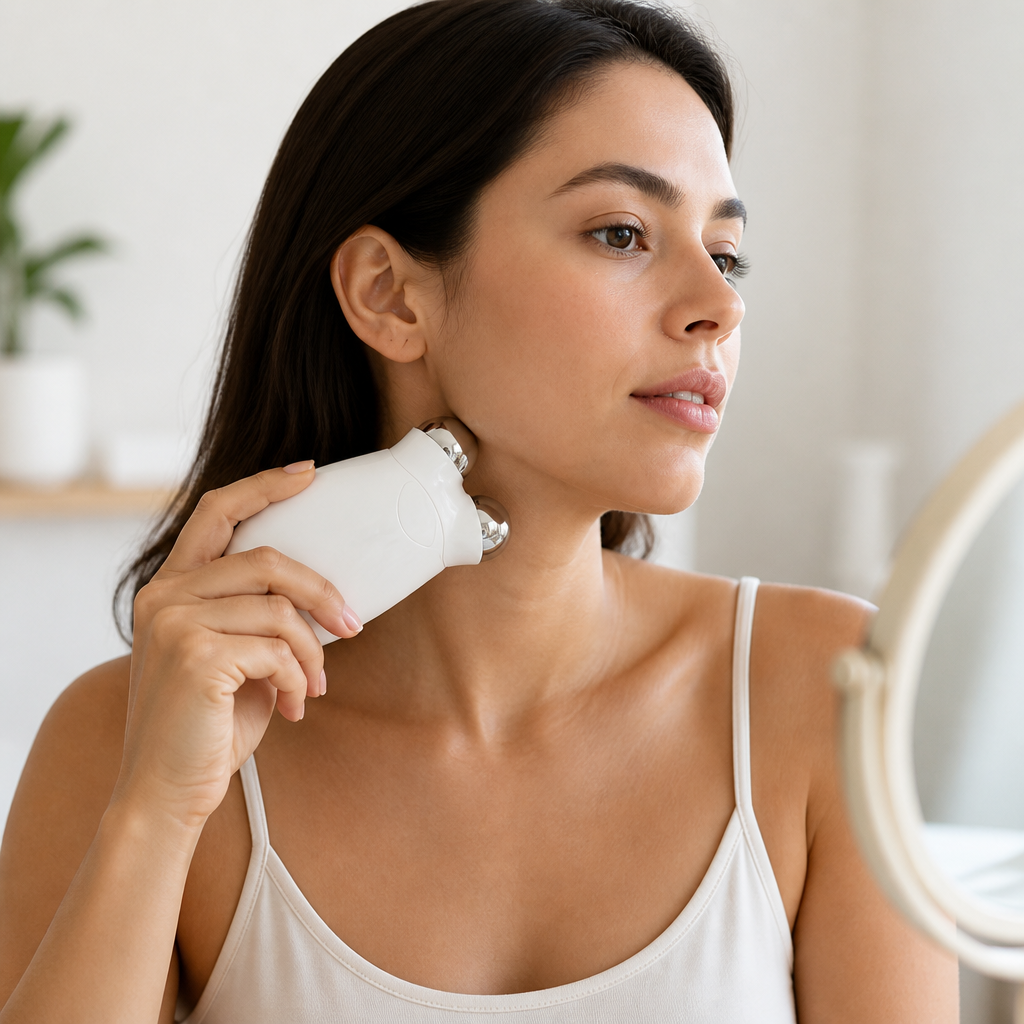 Facial Massager Microcurrent Firming & Contouring With Gel