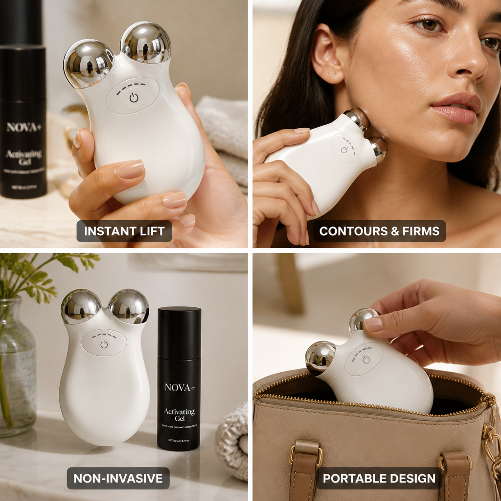 Facial Massager Microcurrent Firming & Contouring With Gel