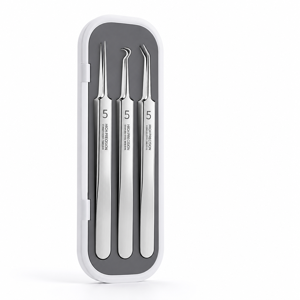 Facial Pore Tweezer Precision Tips Stainless Steel Ergonomic Grip