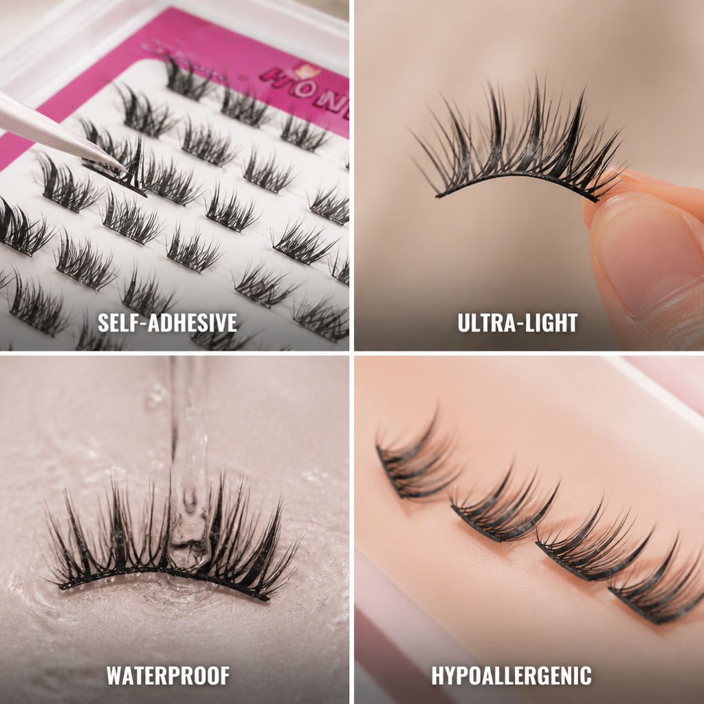 False Eyelashes Self-Adhesive Fox-Eye Hypoallergenic