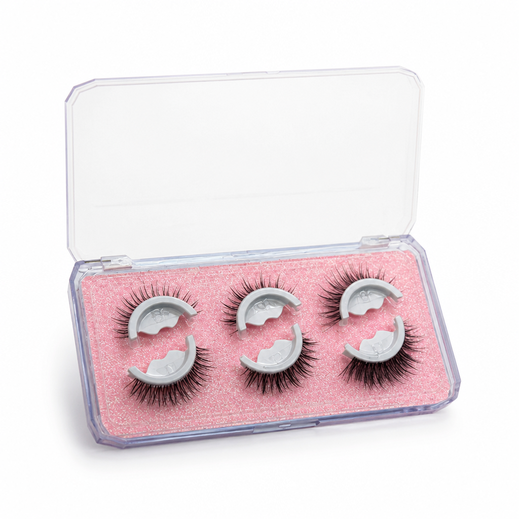 False Eyelashes Self-Adhesive Reusable Synthetic Fibers 3 Pairs