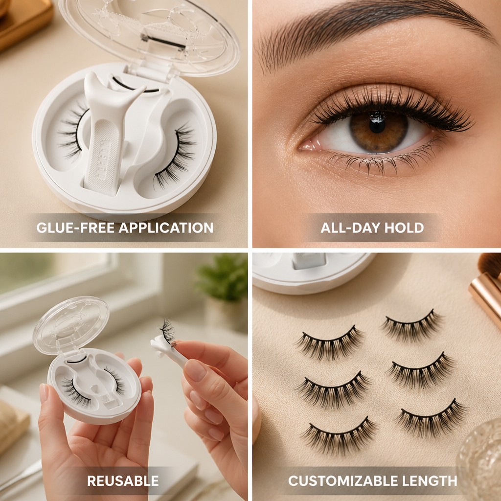 False Lashes Magnetic Glue-Free All-Day Hold