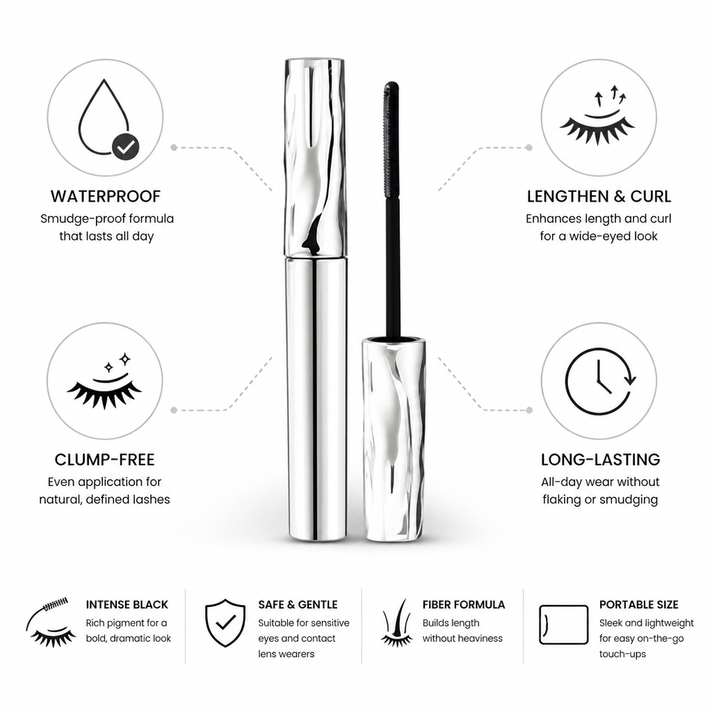 Fiber Mascara Waterproof Lengthening & Curling Clump-Free