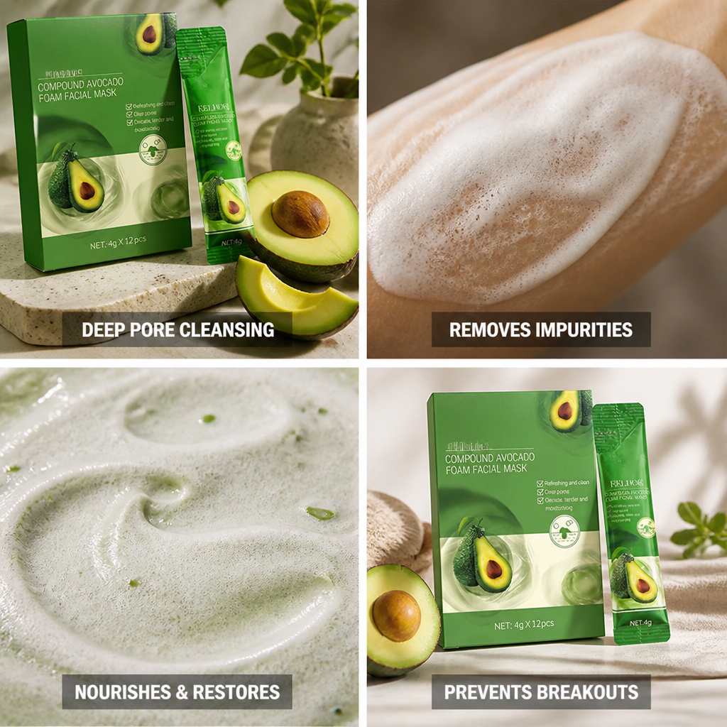 Foam Face Mask Deep Pore Cleansing Avocado Oil