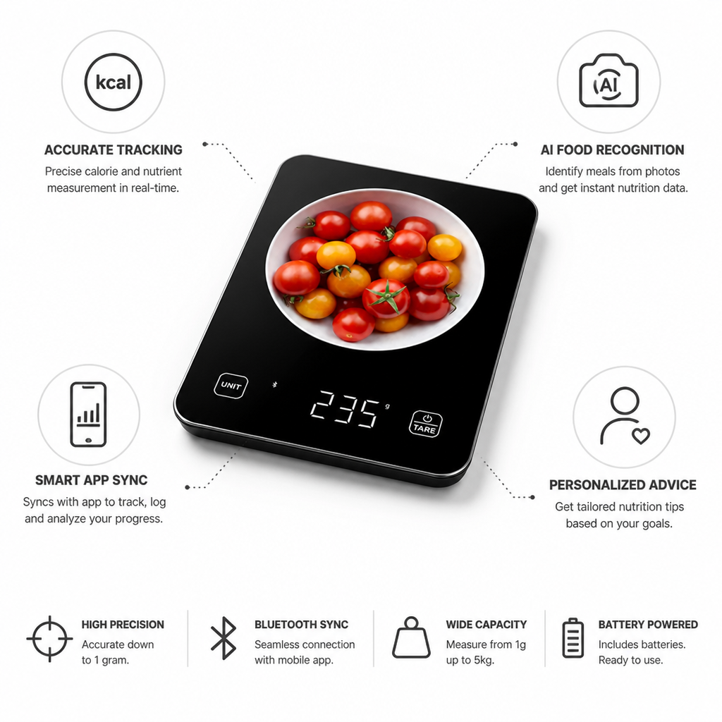 Food Scale AI Meal Recognition Calorie & Nutrient Tracking