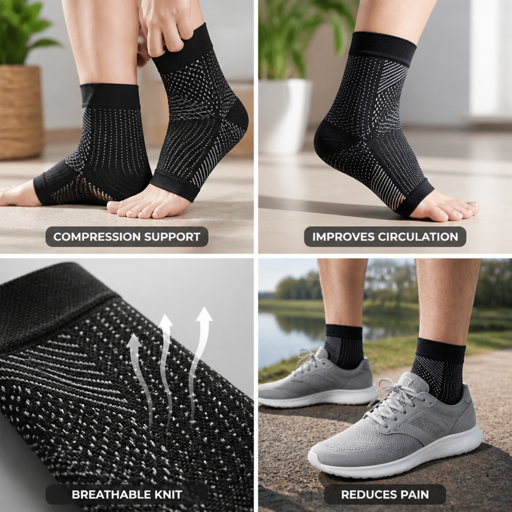 Foot & Ankle Compression Sleeve Graduated Compression Breathable Knit