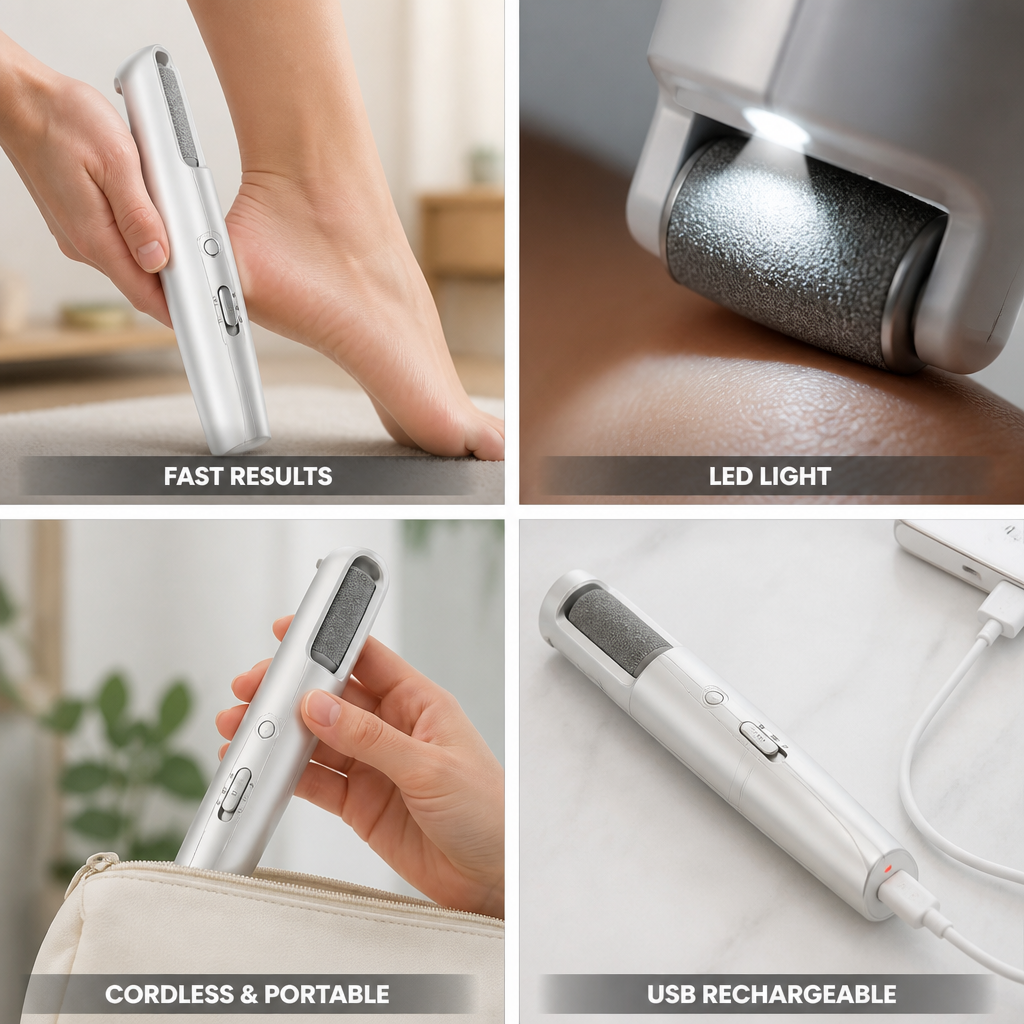 Foot Callus Remover USB Rechargeable Multi-Speed LED Spotlight