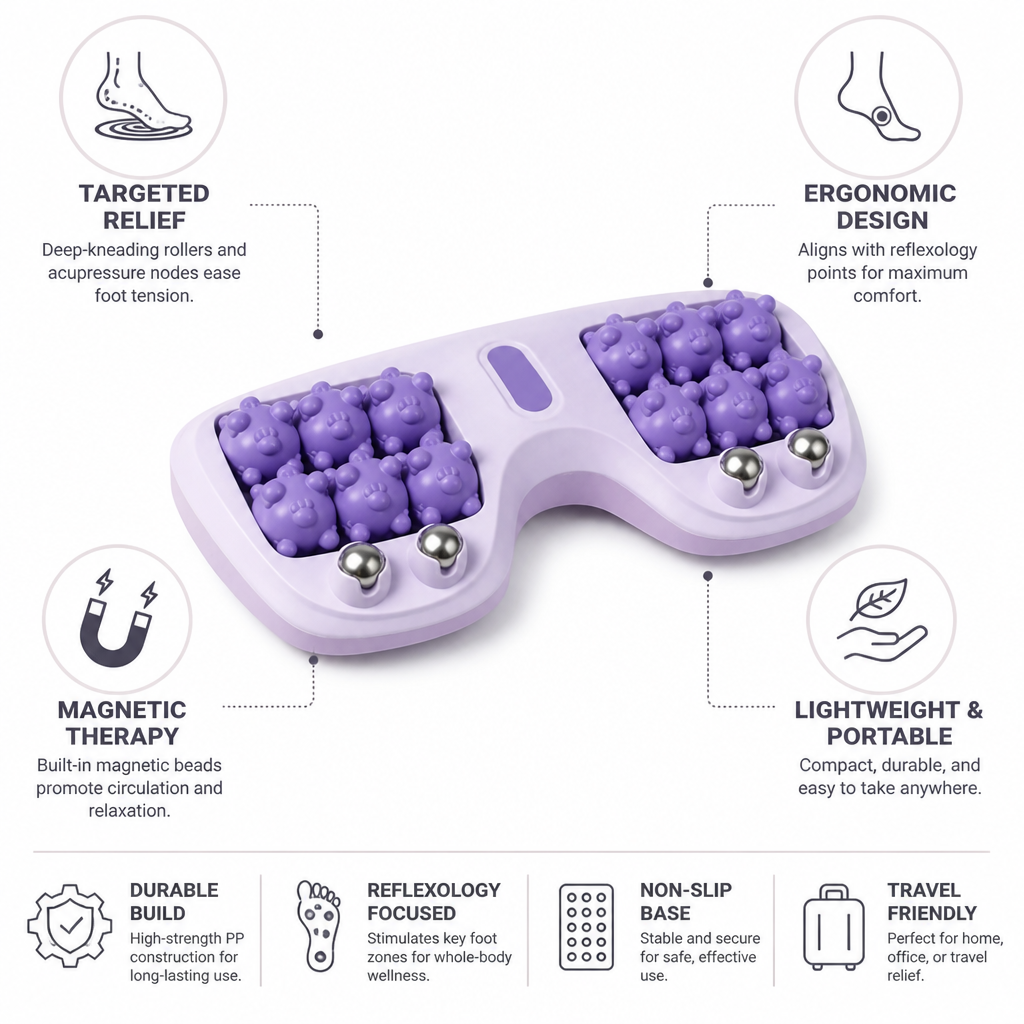 Foot Massage Roller Dual Kneading & Acupressure Nodes