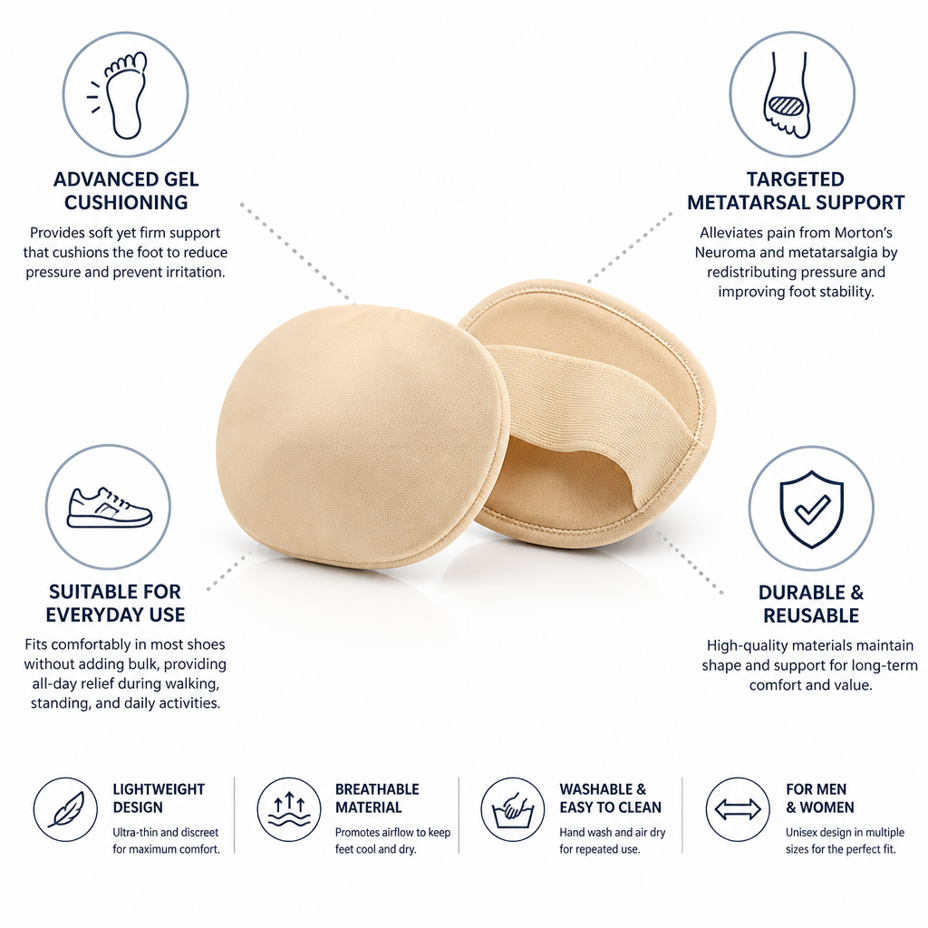 Foot Pain Relief Pads Gel Cushion & Metatarsal Support