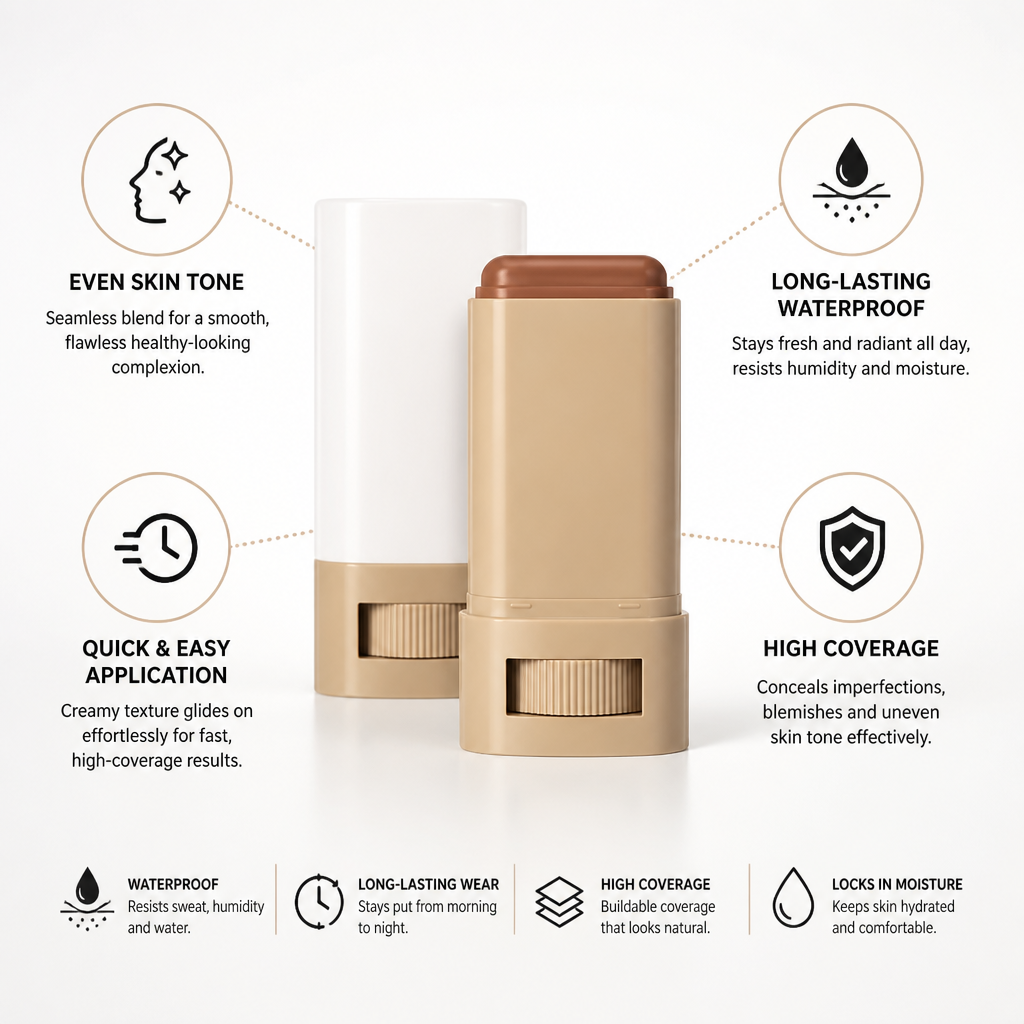 Foundation Stick Cream-To-Matte High Coverage & Waterproof