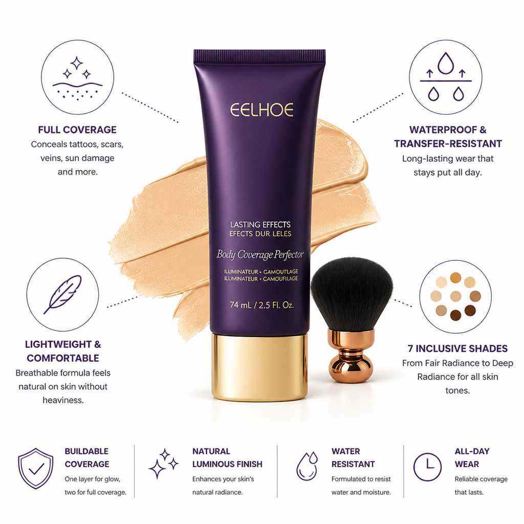 Full-Body Concealer Waterproof Buildable Coverage Seven Shades