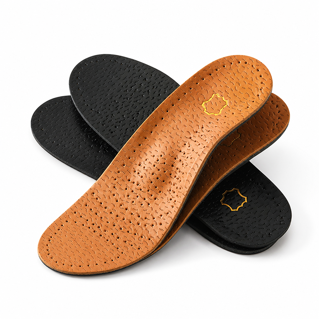 Full Foot Insoles Leather Arch Support Two Pairs