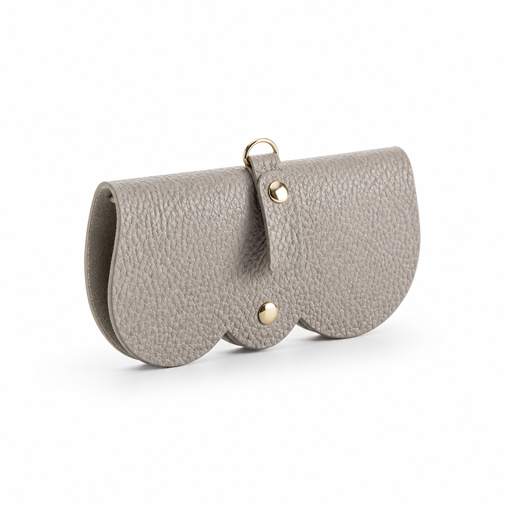 Glasses Case PU Leather & Plush Interior Snap Closure