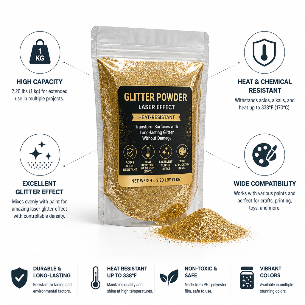Glitter Powder Laser Effect Heat-Resistant 1kg Pack
