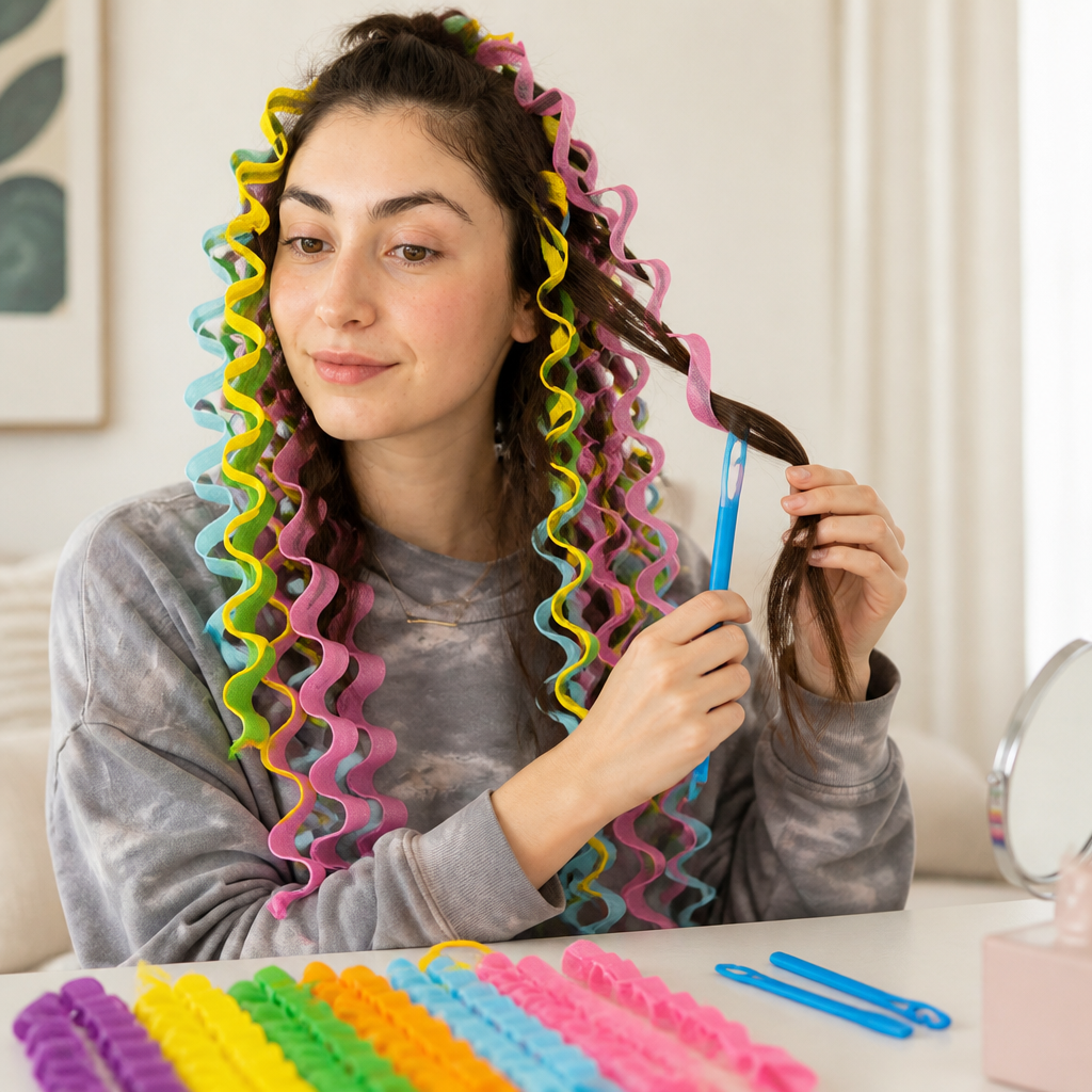 Hair Curlers Heat-Free Spiral Hook Included