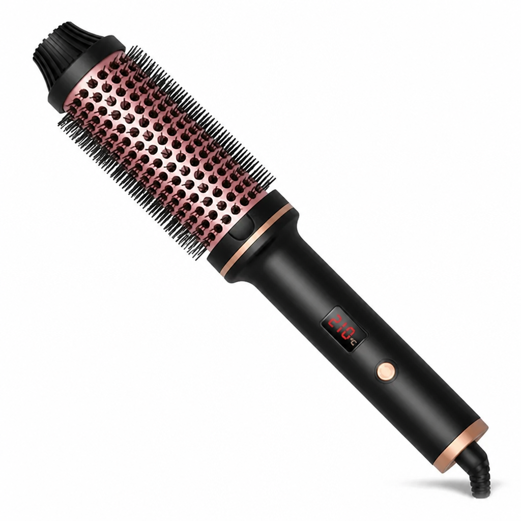 Hair Curling Brush Rotating Hot Air Anti-Scald Dual Voltage