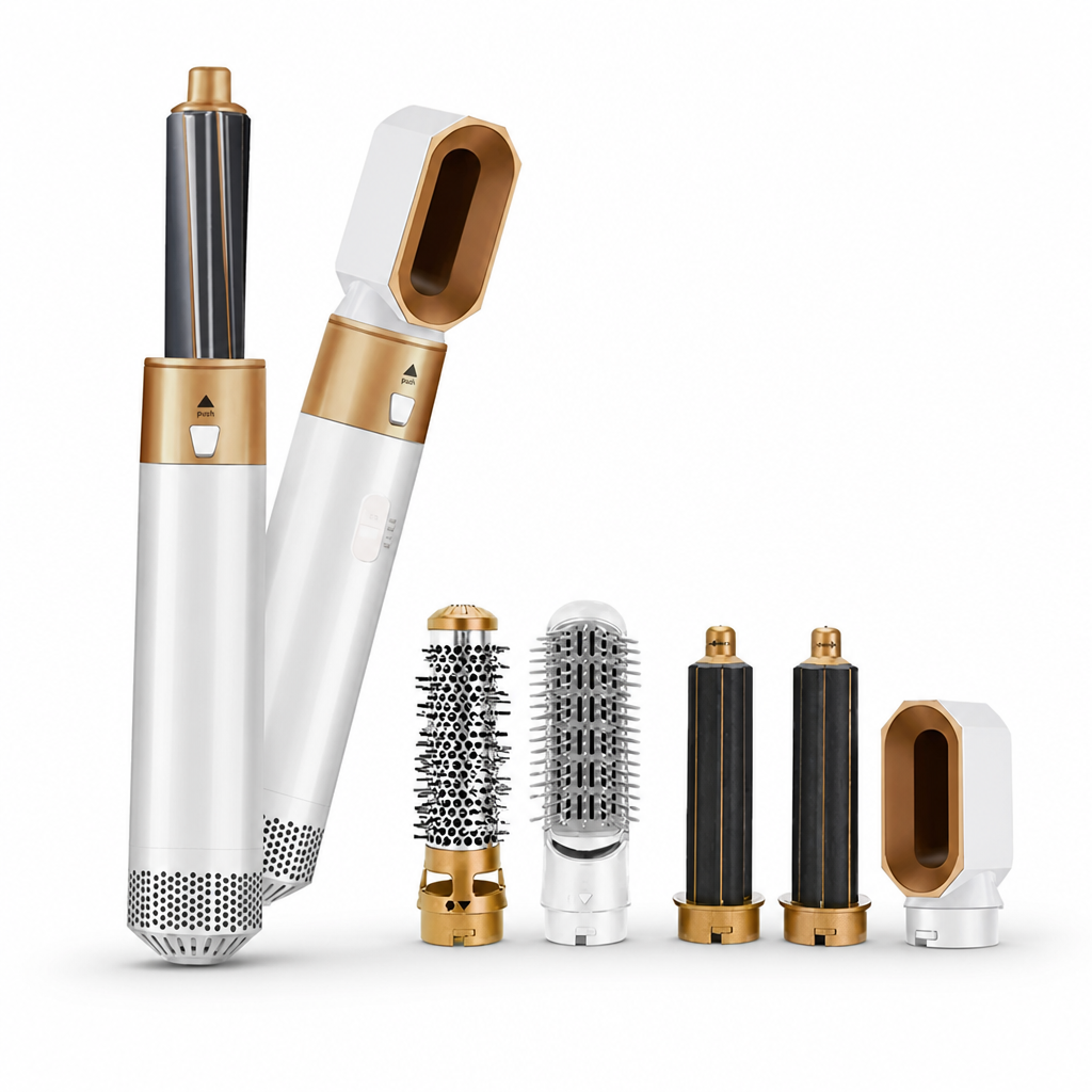 Hair Dryer Brush Five Interchangeable Heads & Ceramic Coating