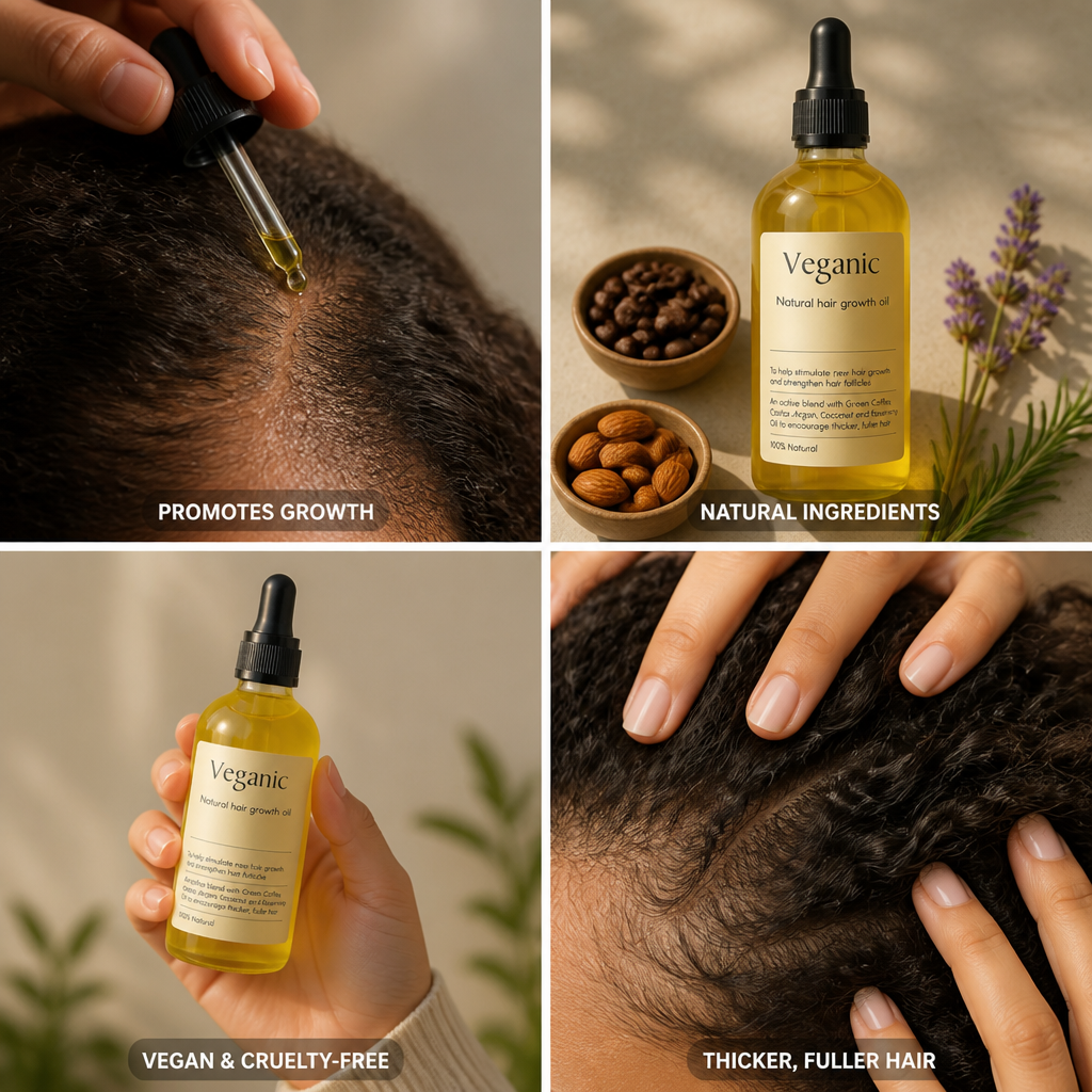 Hair Growth Oil Plant-Based Vegan & Cruelty-Free