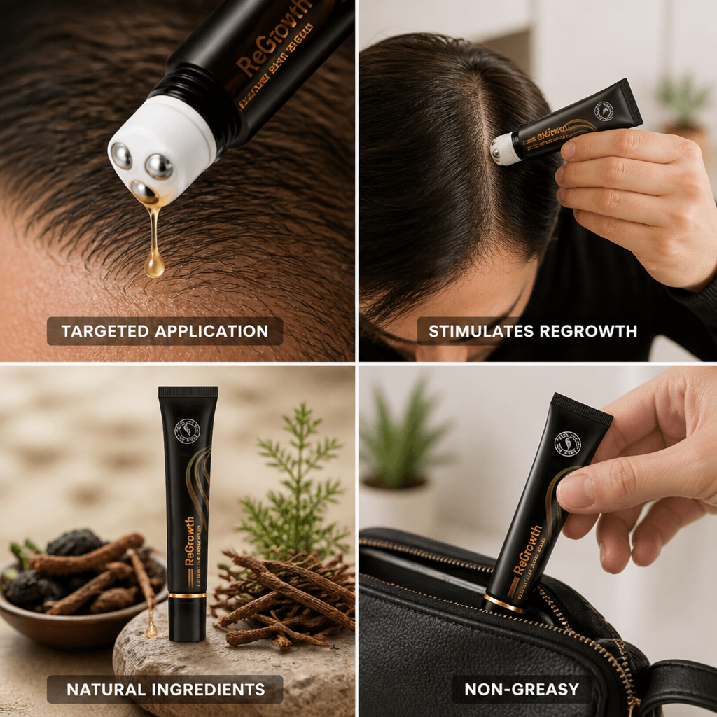 Hair Growth Serum Roller Applicator Organic Herbal Extracts