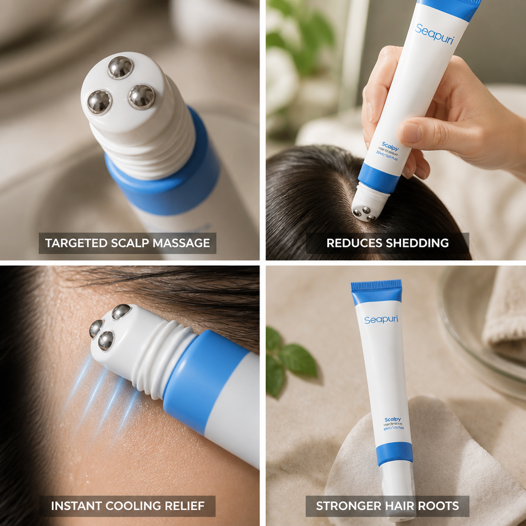 Hair Regrowth Serum & Massager Cooling Follicle Strengthening
