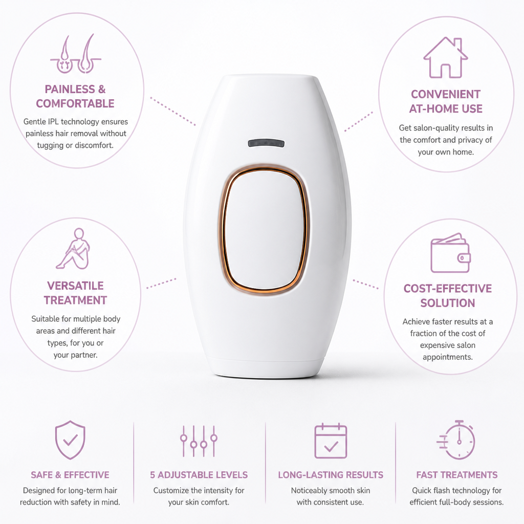 Hair Removal Device Painless IPL Full-Body