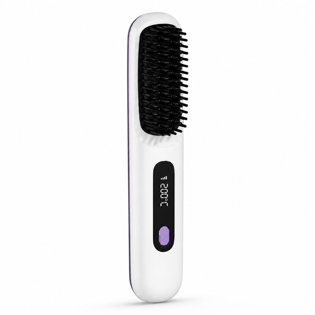 Hair Straightener Brush Cordless Fast Heat Adjustable Temperature