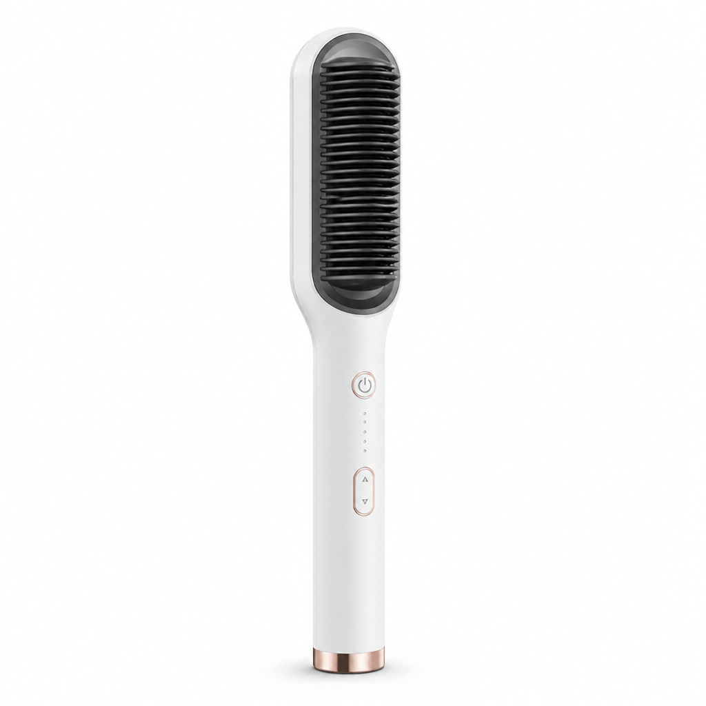 Hair Straightening Brush Built-In Comb Nano Anion