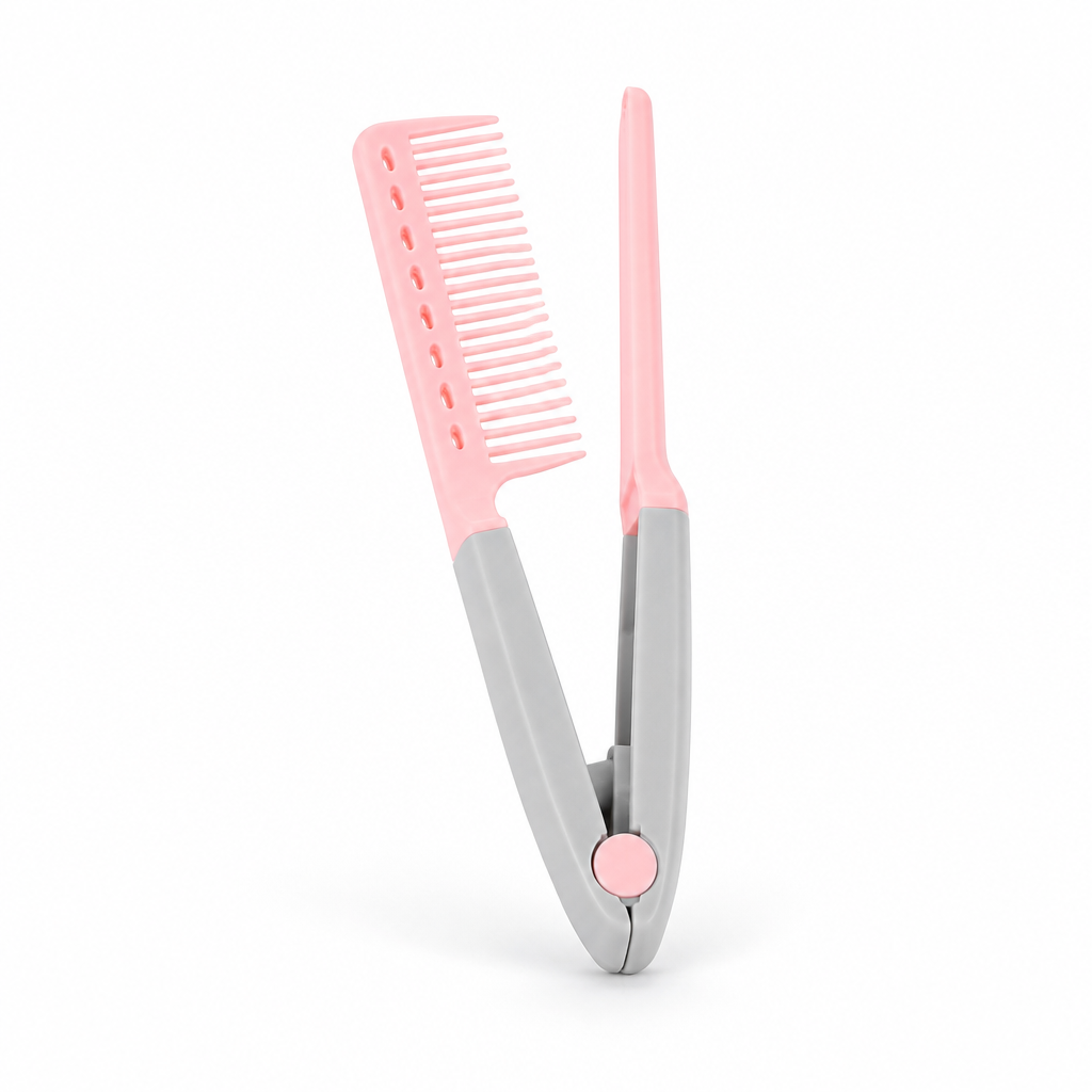 Hair Straightening Comb V-Shaped Clip Heat-Resistant ABS