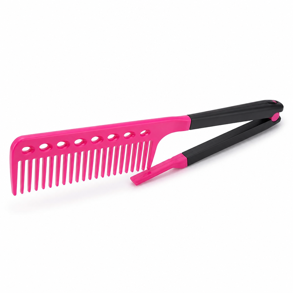 Hair Straightening Comb V-Shaped Clip Heat-Resistant ABS