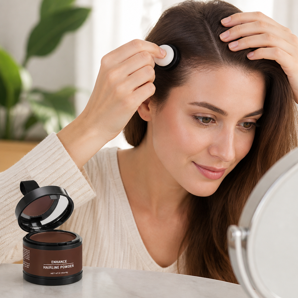 Hairline Concealer Powder Waterproof 48-Hour Precision Applicator & Mirror