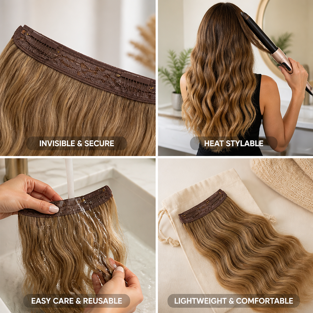 Halo Hair Extension Invisible Wire & Heat-Resistant Fiber