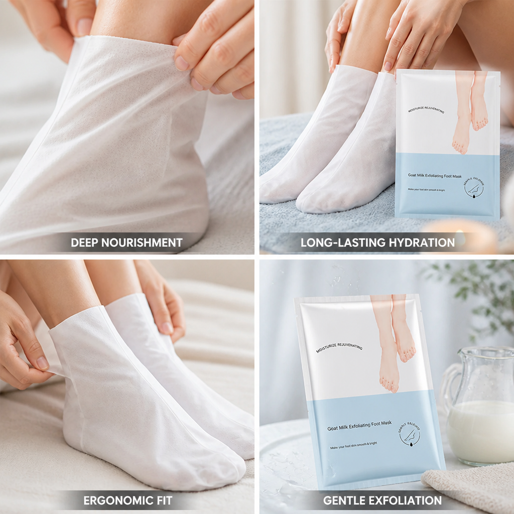 Hand & Foot Mask Goat Milk Protein Long-Lasting Hydration