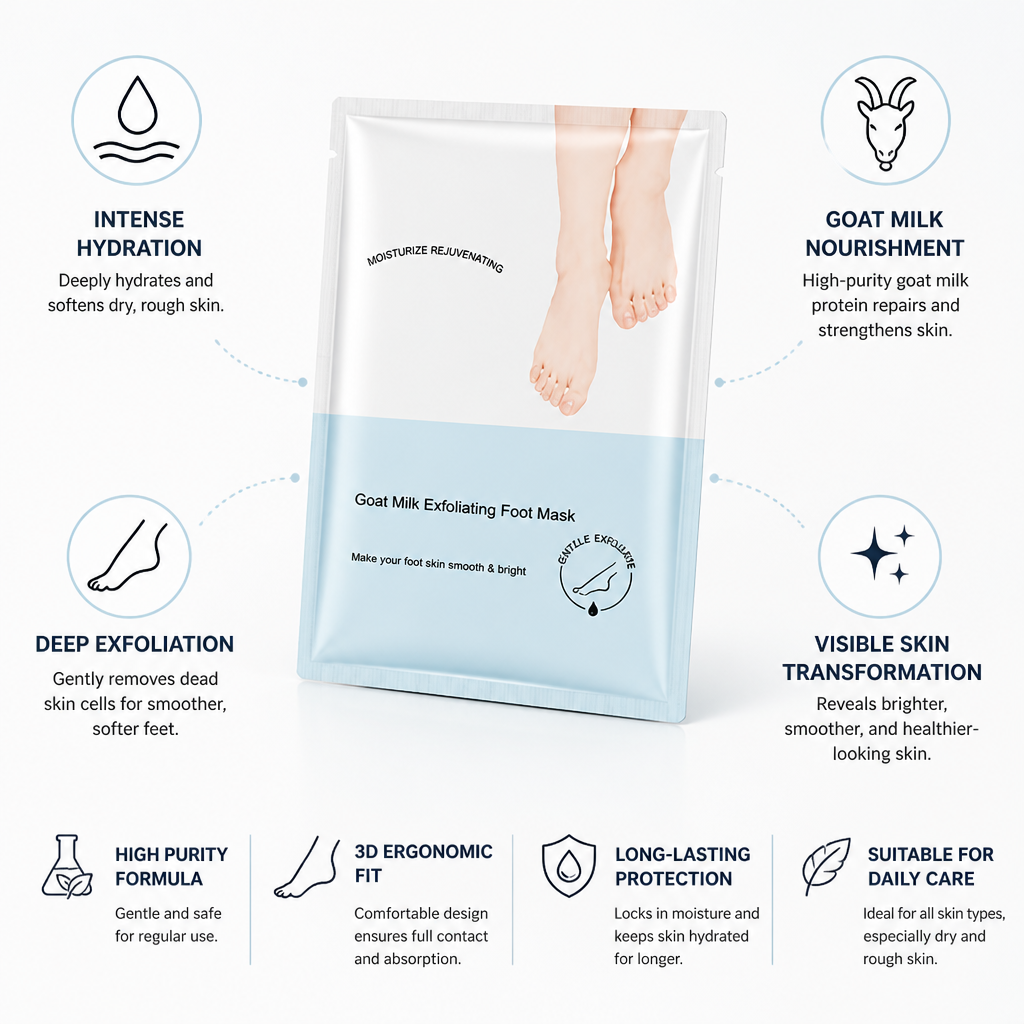 Hand & Foot Mask Goat Milk Protein Long-Lasting Hydration