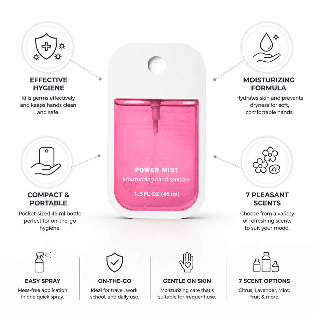 Hand Sanitizer Spray Moisturizing 45 ml Assorted Scents