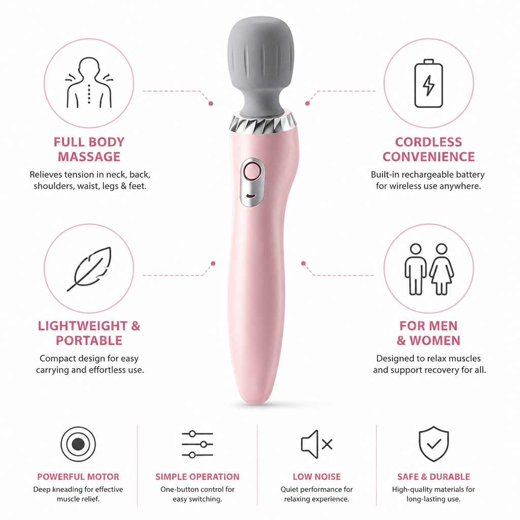Handheld Massager Cordless Portable Full Body