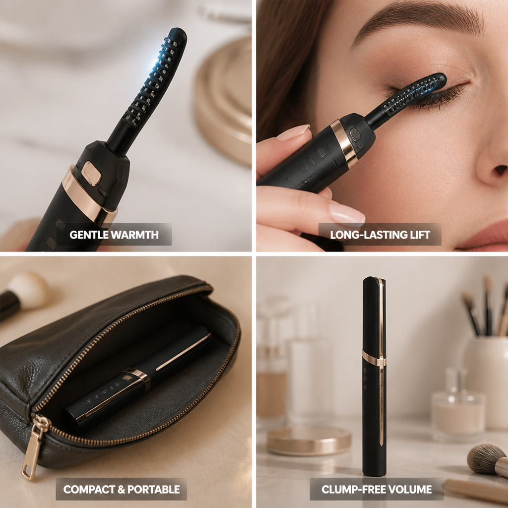 Heated Eyelash Curler Gentle Warmth Portable Long-Lasting Lift