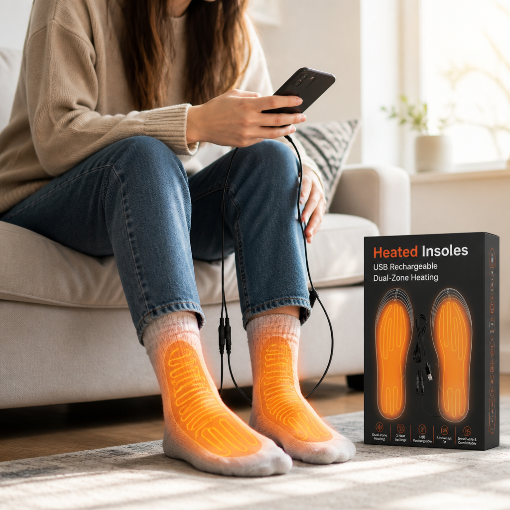 Heated Insoles USB Rechargeable Dual-Zone Heating