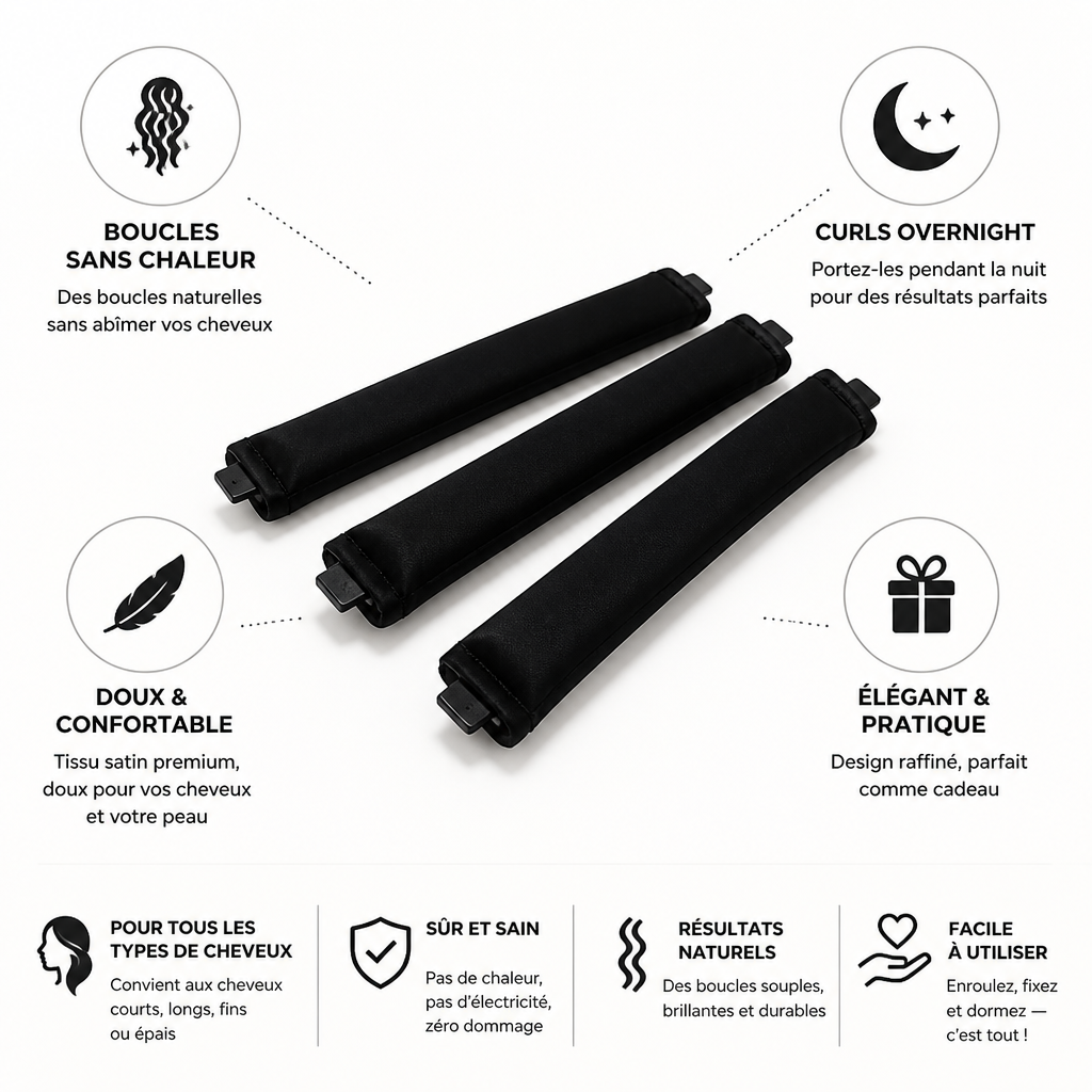 Heatless Hair Curlers Overnight Satin & Soft Lining