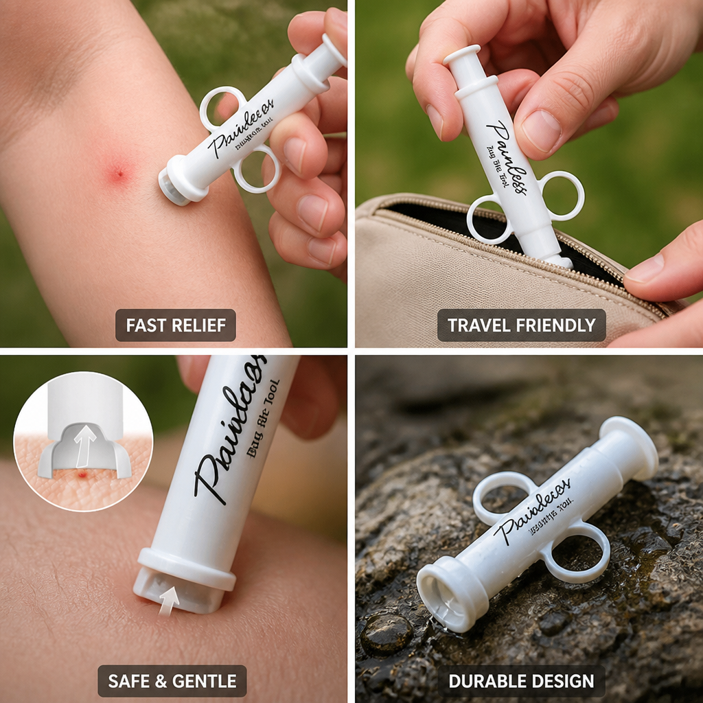 Insect Bite Relief Device 30-Second Relief Medical-Grade Silicone